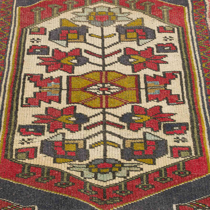 El Dokuma Vintage Halı - 58 cm x 90 cm - K0074894