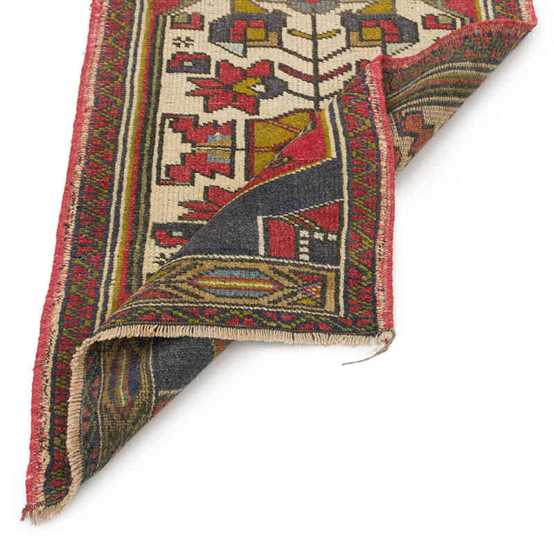 El Dokuma Vintage Halı - 58 cm x 90 cm - K0074894