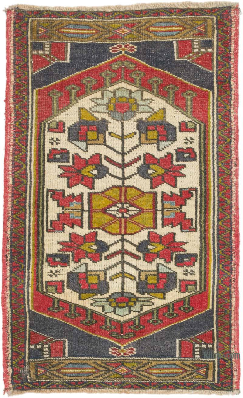 El Dokuma Vintage Halı - 58 cm x 90 cm - K0074894