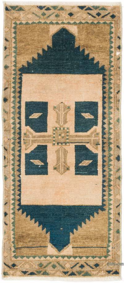 Alfombra Vintage Turca Anudada a Mano - 45 cm x 102 cm