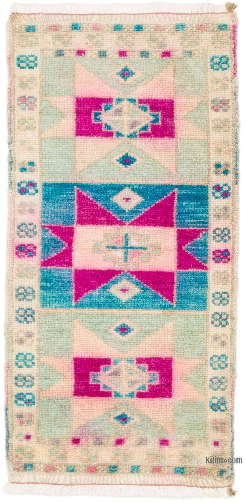 Vintage Turkish Hand-Knotted Rug - 1' 4" x 2' 8" (16" x 32") - K0074912