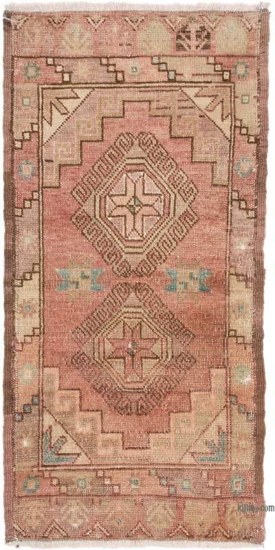 El Dokuma Vintage Halı - 47 cm x 96 cm