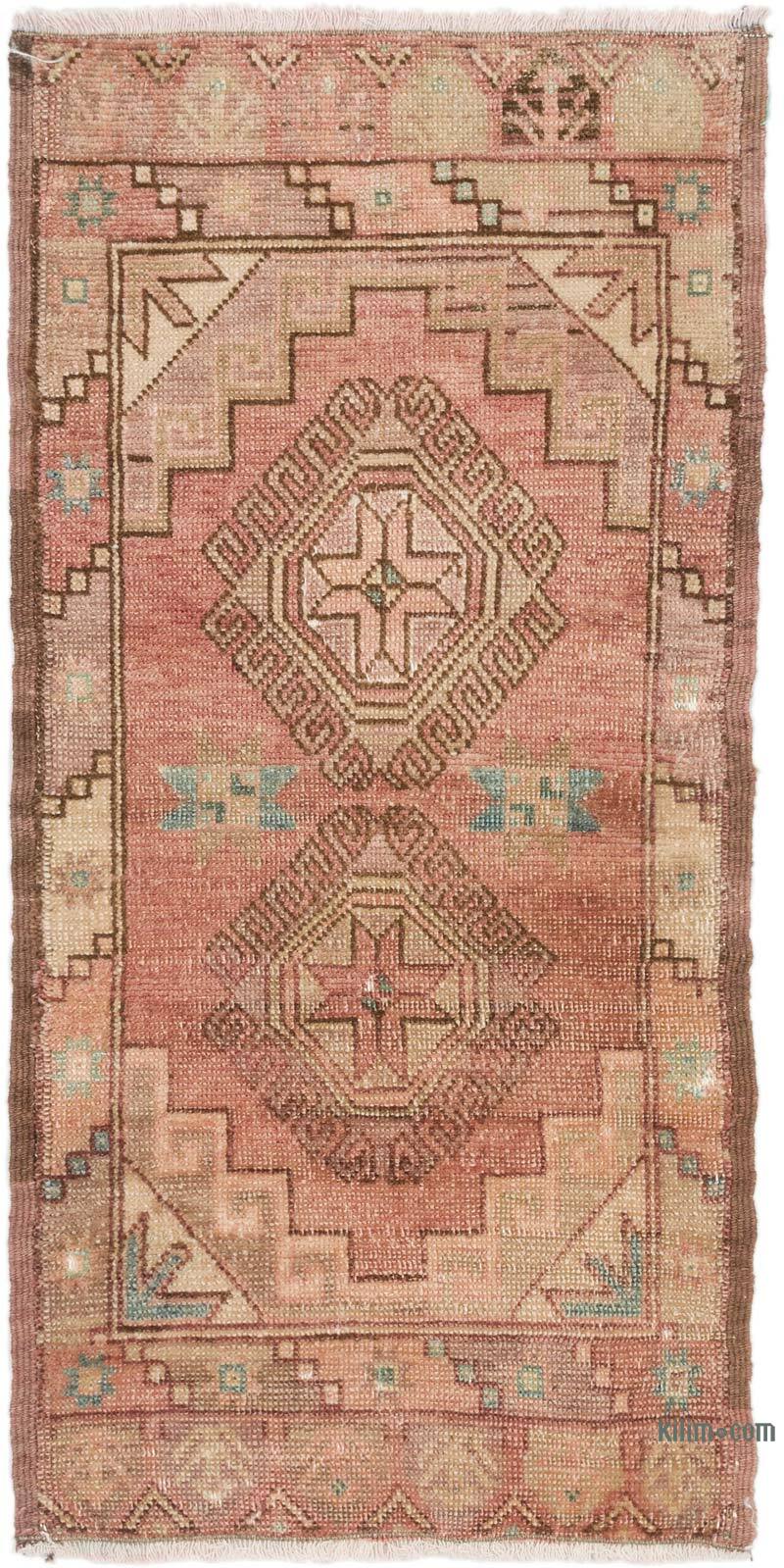 Vintage Turkish Hand-Knotted Rug - 1' 7" x 3' 2" (19" x 38") - K0074915