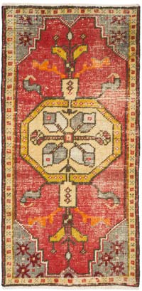 El Dokuma Vintage Halı - 54 cm x 110 cm