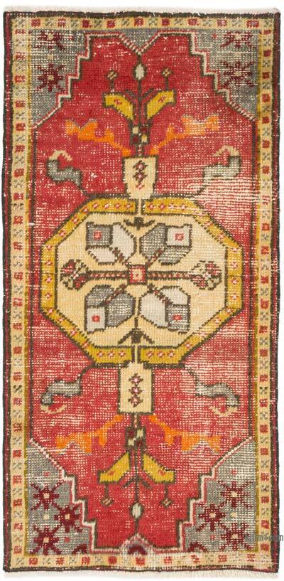 Alfombra Vintage Turca Anudada a Mano - 54 cm x 110 cm