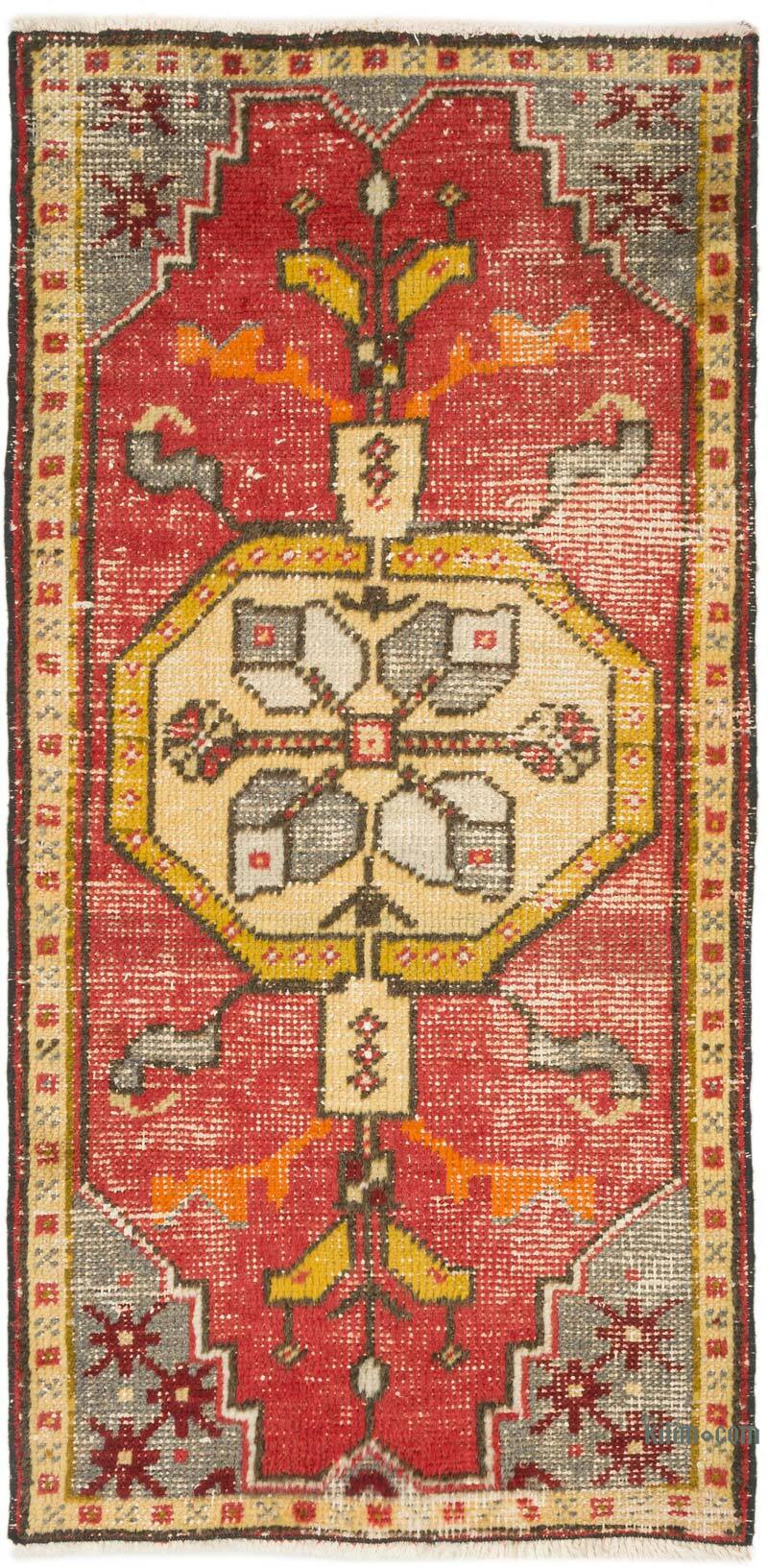 El Dokuma Vintage Halı - 54 cm x 110 cm - K0074922