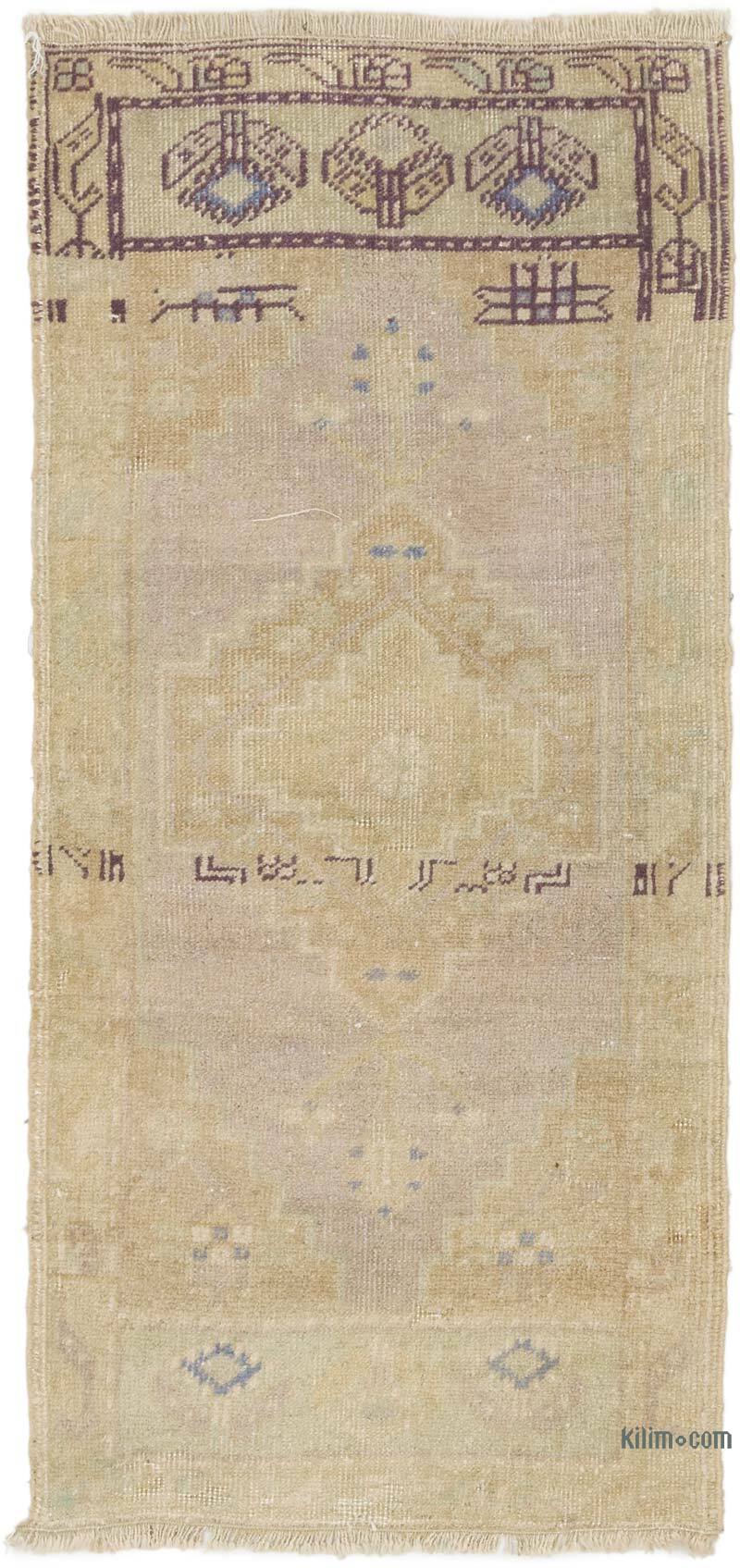 Vintage Turkish Hand-Knotted Rug - 1' 7" x 3' 4" (19" x 40") - K0074924
