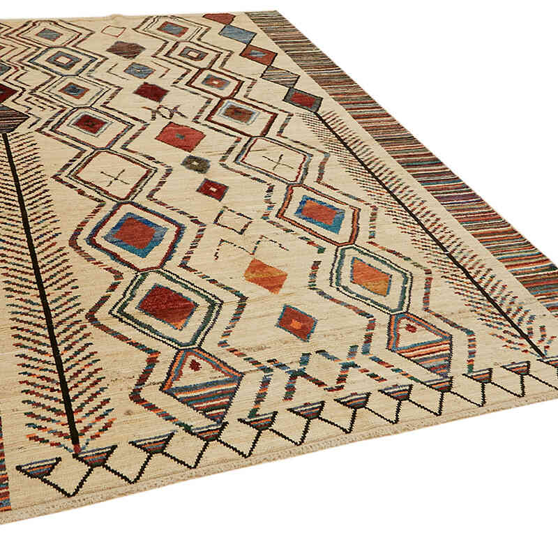 Nueva Alfombra Tejida a Mano de Estilo Marroquí - 201 cm x 291 cm - K0074927