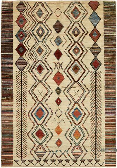 Nueva Alfombra Tejida a Mano de Estilo Marroquí - 201 cm x 291 cm