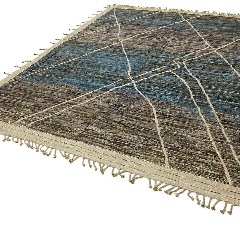 New Moroccan Style Hand-Knotted Rug - 9' 2" x 11' 11" (110" x 143") - K0074928