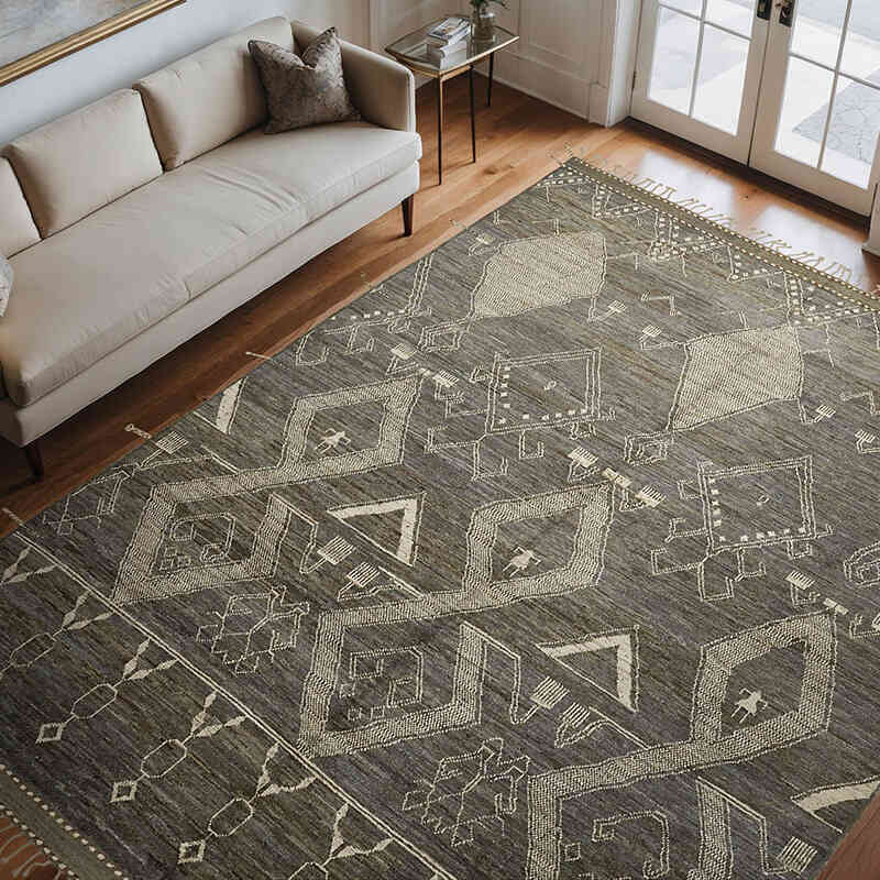 Nueva Alfombra Tejida a Mano de Estilo Marroquí - 283 cm x 370 cm - K0074935