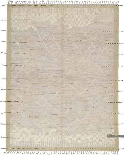 New Moroccan Style Hand-Knotted Rug - 9' 6" x 12' 3" (114" x 147")