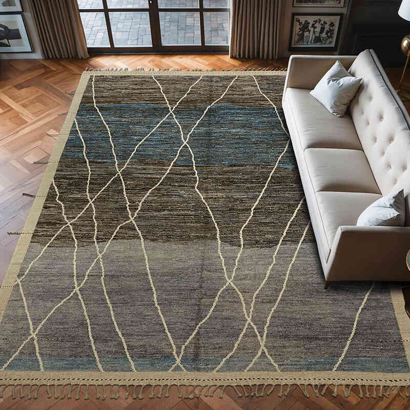 New Moroccan Style Hand-Knotted Rug - 9' 2" x 12' 2" (110" x 146") - K0074966