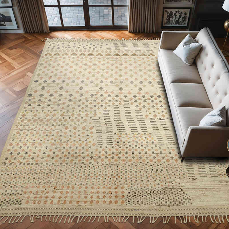 Nueva Alfombra Tejida a Mano de Estilo Marroquí - 292 cm x 377 cm - K0074979