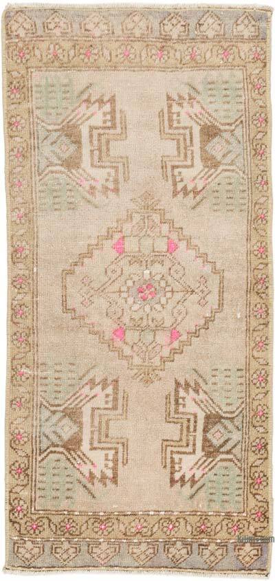 Vintage Turkish Hand-Knotted Rug - 1' 8" x 3' 4" (20" x 40")
