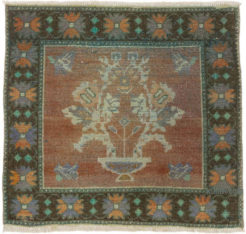 Alfombra Vintage Turca Anudada a Mano - 62 cm x 58 cm - K0074990