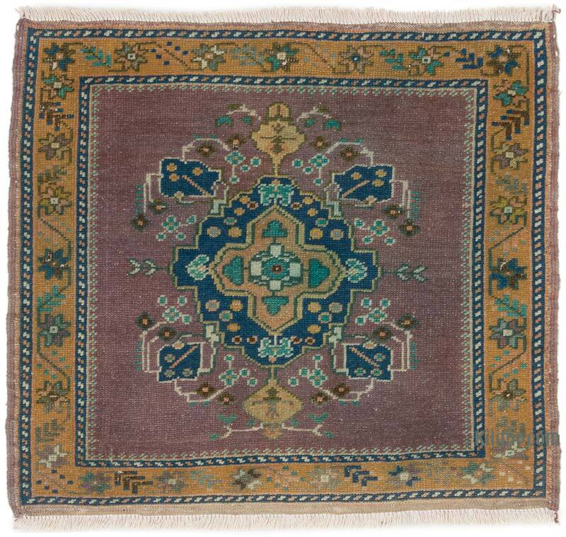 Vintage Turkish Hand-Knotted Rug - 2' 6" x 2' 4" (30" x 28") - K0074992