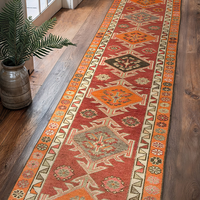 Vintage Tribal Runner Rug - 2' 9" x 11' 8" (33" x 140") - K0075022