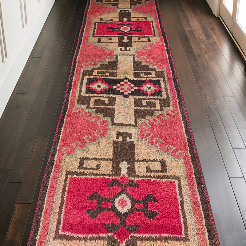 Vintage Tribal Runner Rug - 3' 4" x 10'  (40" x 120") - K0075034