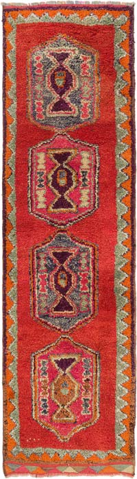Vintage Tribal Runner Rug - 3' 3" x 11' 5" (39" x 137")