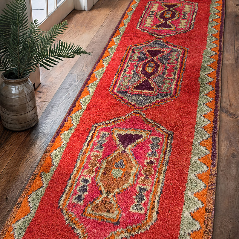Alfombra Vintage de pasillo - 98 cm x 347 cm - K0075035