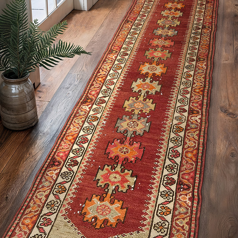 Vintage Tribal Runner Rug - 2' 10" x 11' 6" (34" x 138") - K0075041