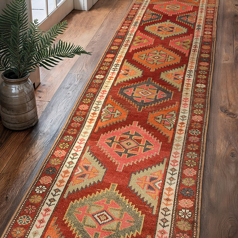 Vintage Tribal Runner Rug - 2' 11" x 11' 9" (35" x 141") - K0075053