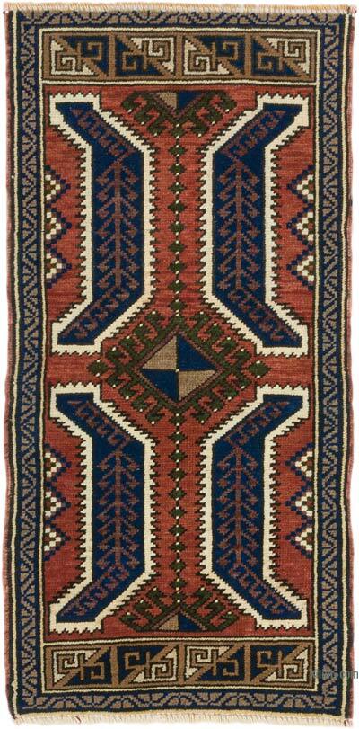 Alfombra Vintage Turca Anudada a Mano - 51 cm x 101 cm