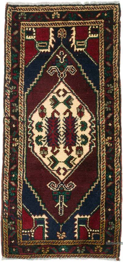 Alfombra Vintage Turca Anudada a Mano - 50 cm x 105 cm