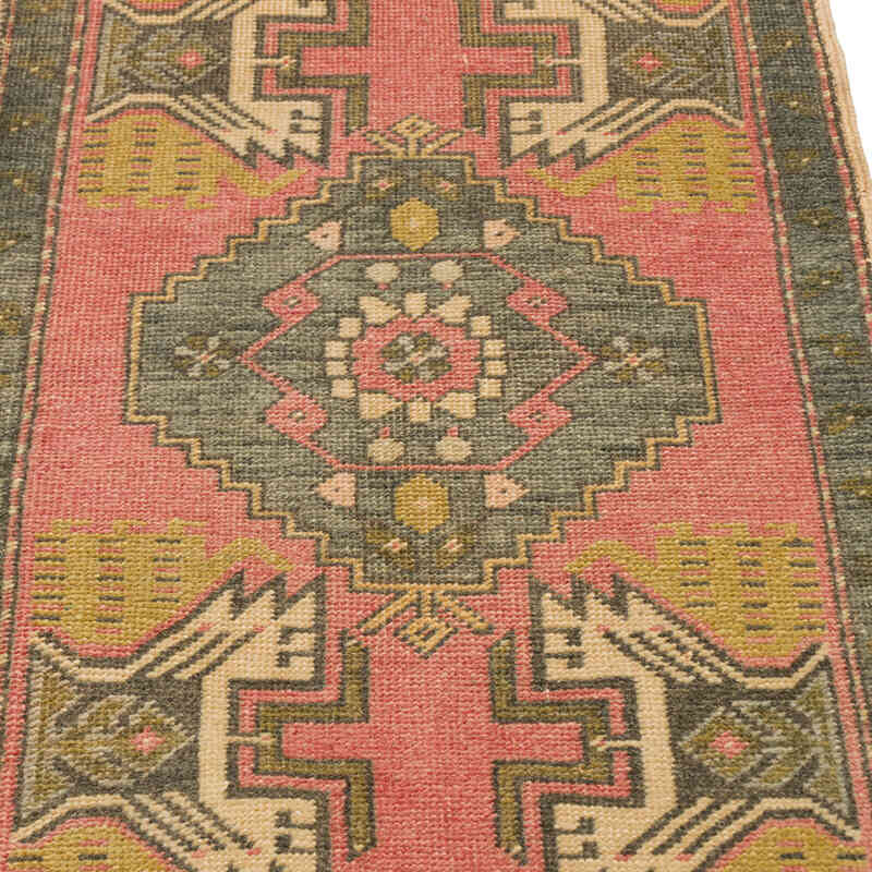El Dokuma Vintage Halı - 52 cm x 92 cm - K0075062