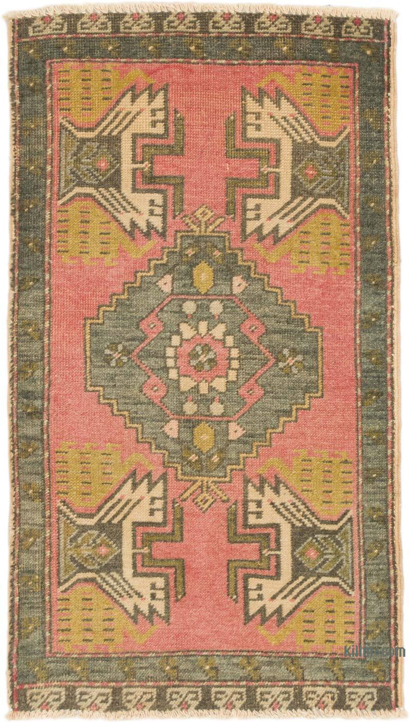 El Dokuma Vintage Halı - 52 cm x 92 cm - K0075062