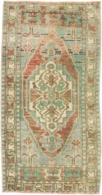 Alfombra Vintage Turca Anudada a Mano - 51 cm x 97 cm