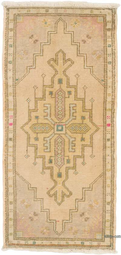 El Dokuma Vintage Halı - 54 cm x 114 cm