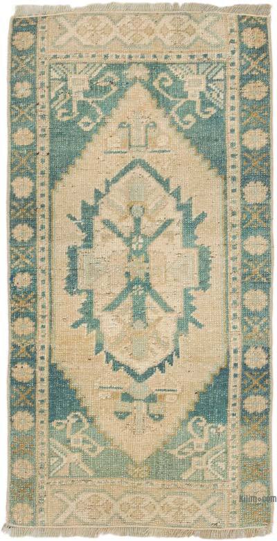 Alfombra Vintage Turca Anudada a Mano - 45 cm x 88 cm