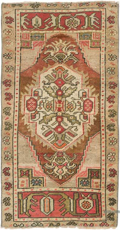 Alfombra Vintage Turca Anudada a Mano - 56 cm x 104 cm