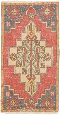 El Dokuma Vintage Halı - 46 cm x 85 cm