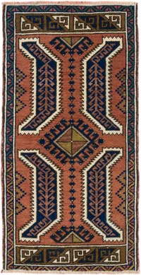 El Dokuma Vintage Halı - 54 cm x 106 cm