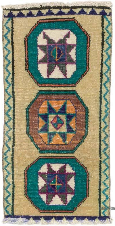 Vintage Turkish Hand-Knotted Rug - 1' 3" x 2' 4" (15" x 28")
