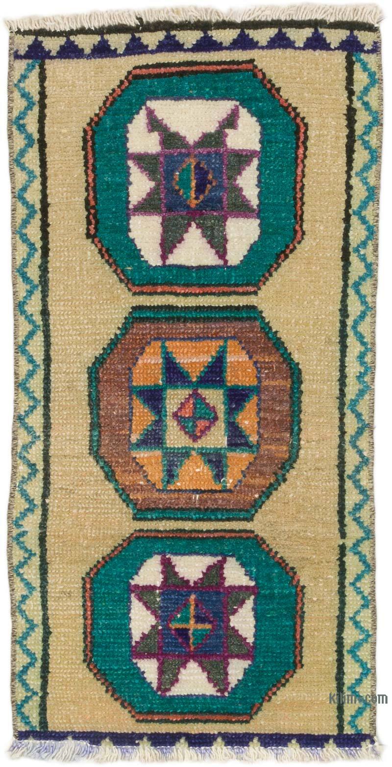Vintage Turkish Hand-Knotted Rug - 1' 3" x 2' 4" (15" x 28") - K0075085