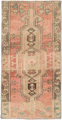 El Dokuma Vintage Halı - 51 cm x 100 cm
