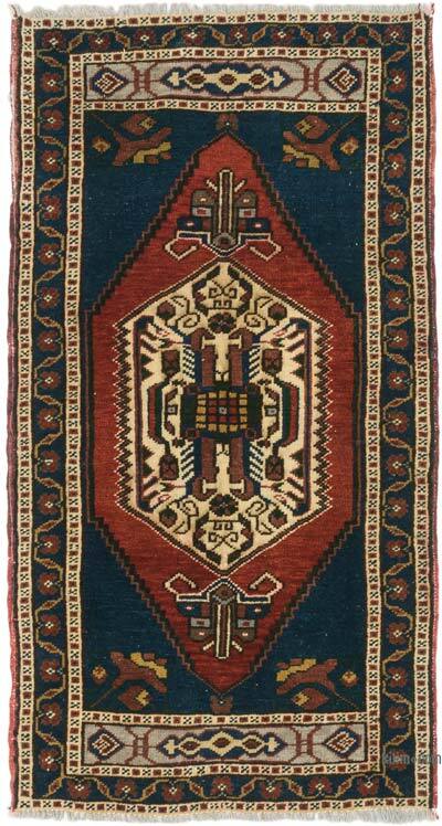 El Dokuma Vintage Halı - 58 cm x 107 cm