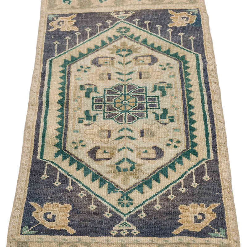 El Dokuma Vintage Halı - 47 cm x 97 cm - K0075089