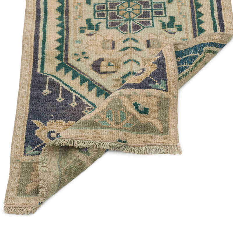 El Dokuma Vintage Halı - 47 cm x 97 cm - K0075089