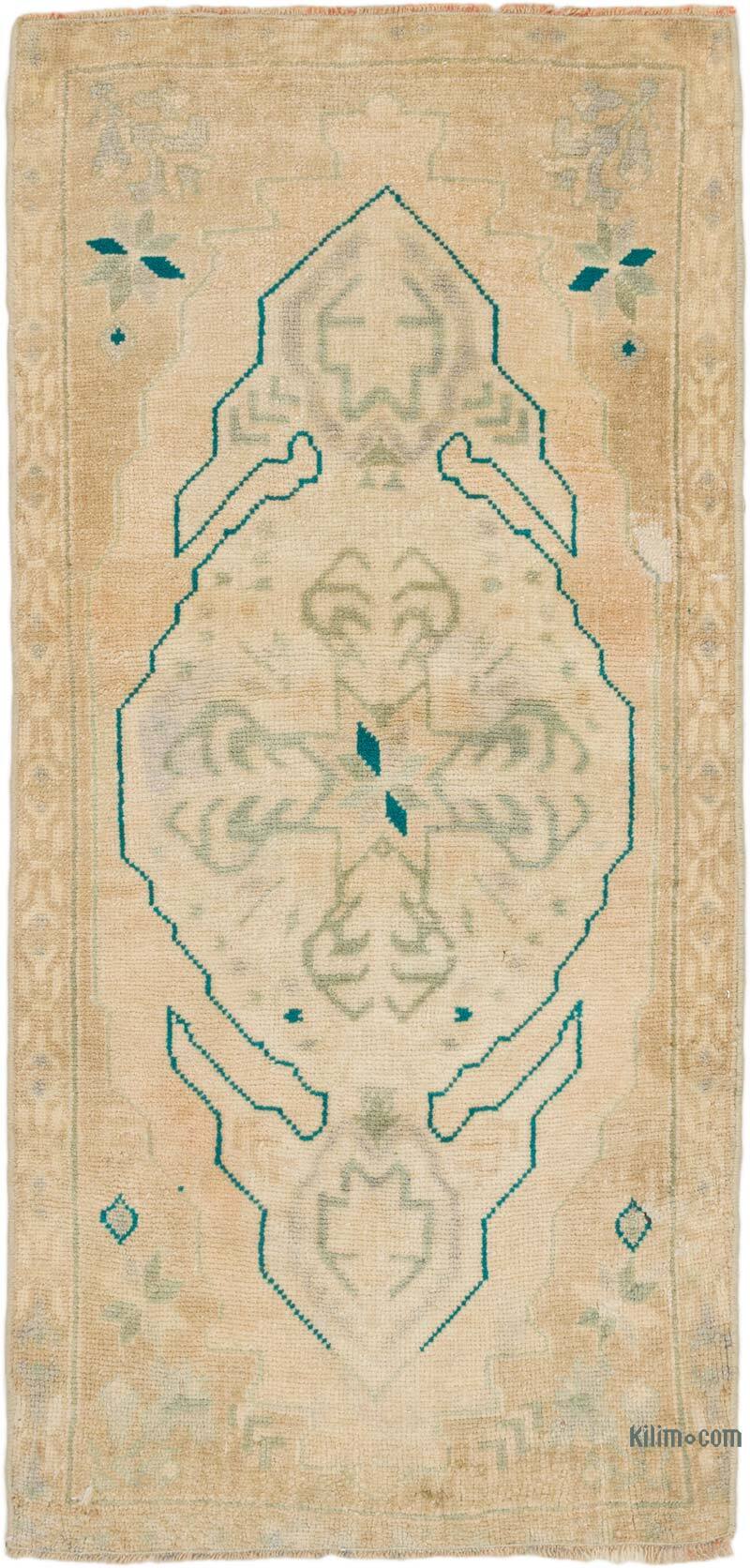 Alfombra Vintage Turca Anudada a Mano - 59 cm x 125 cm - K0075091
