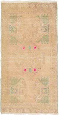 El Dokuma Vintage Halı - 51 cm x 99 cm