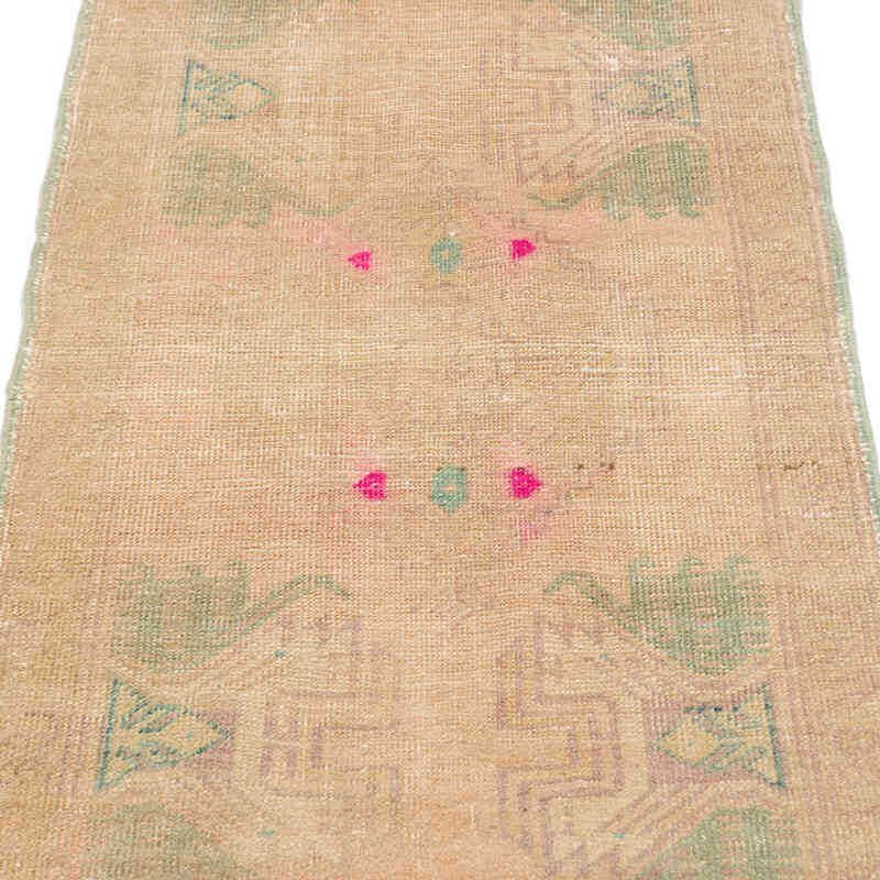 El Dokuma Vintage Halı - 51 cm x 99 cm - K0075092