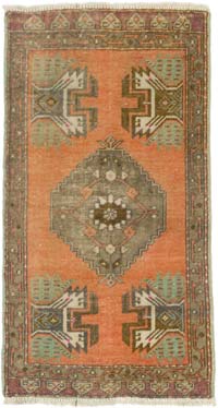 Alfombra Vintage Turca Anudada a Mano - 50 cm x 90 cm