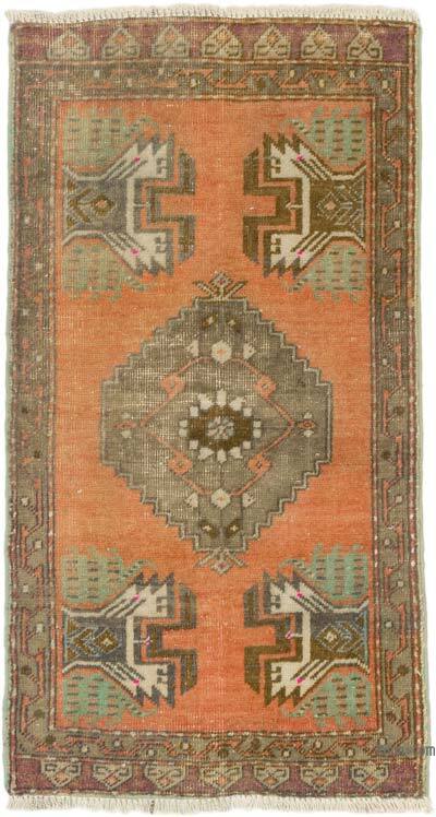 Vintage Turkish Hand-Knotted Rug - 1' 8" x 2' 11" (20" x 35")