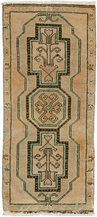 El Dokuma Vintage Halı - 44 cm x 100 cm