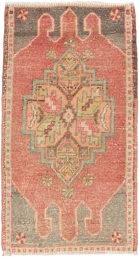 Alfombra Vintage Turca Anudada a Mano - 53 cm x 95 cm